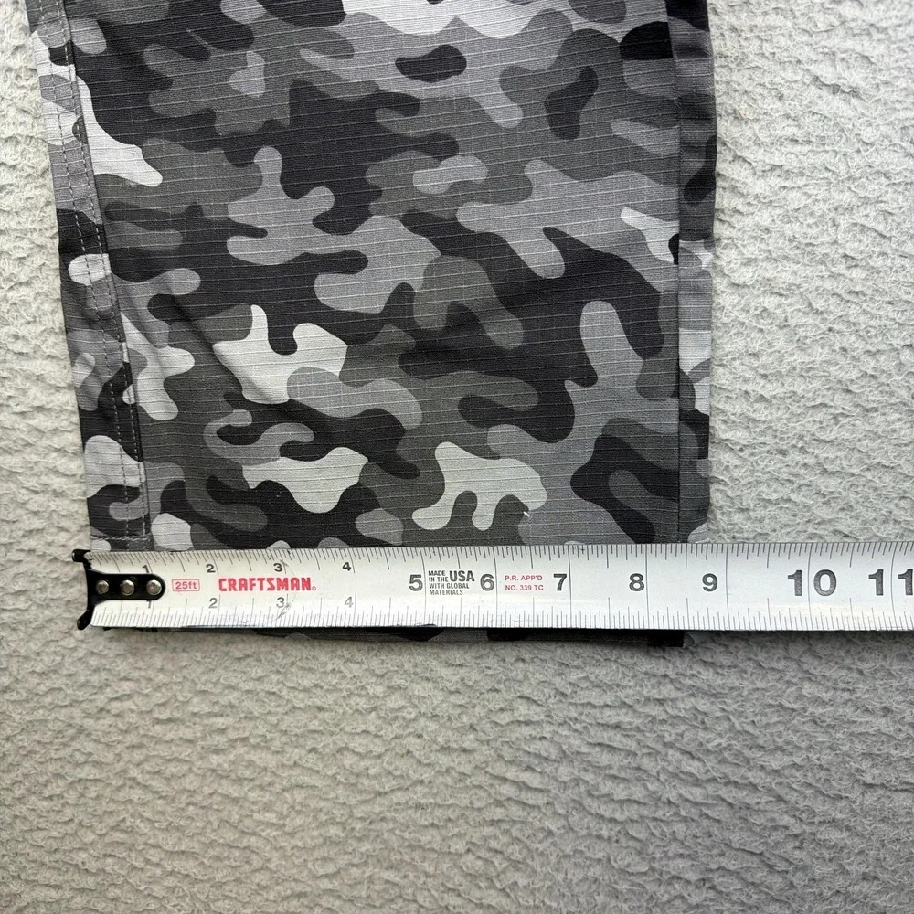 HAWX Pants Mens 33x34 Gray Camo Canvas Cargo Workwear Utility Stretch Rip Stop